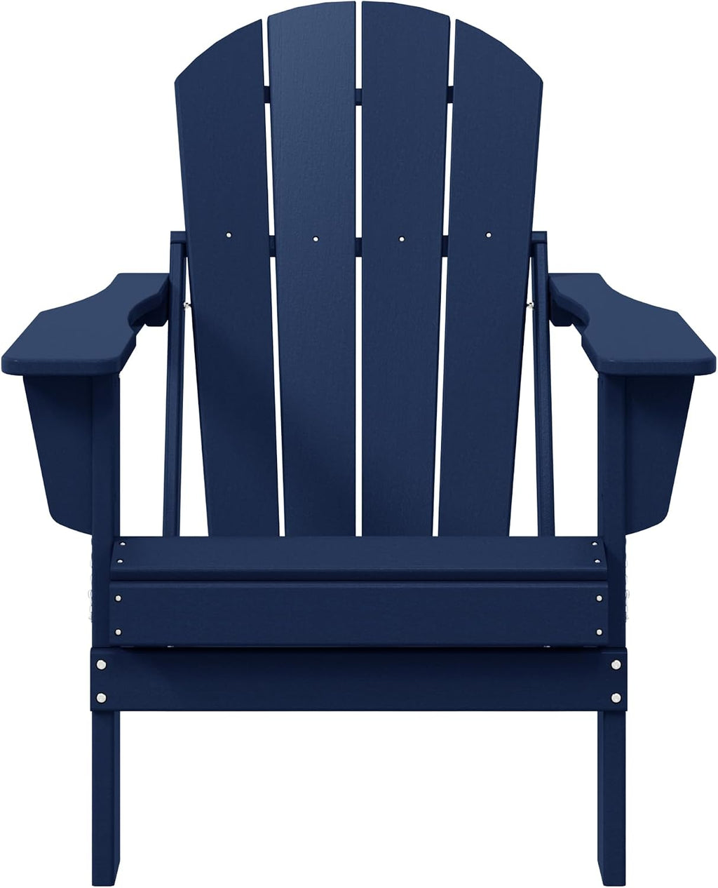 Malibu HDPE Outdoor Patio Folding Poly Adirondack Chair, Navy Blue