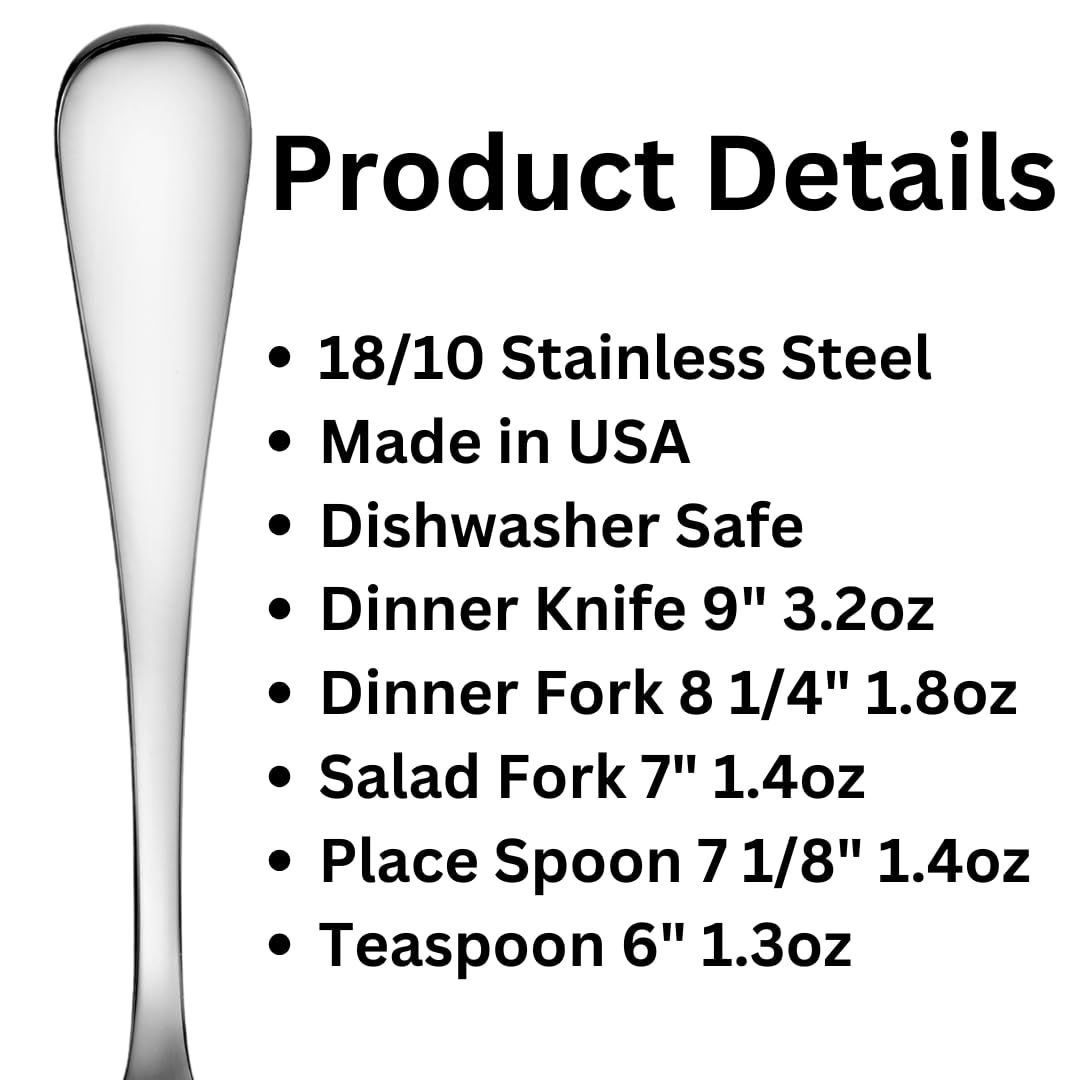 Annapolis 20 Piece Flatware Set service for 4 stainless steel 18/10 Made in USA