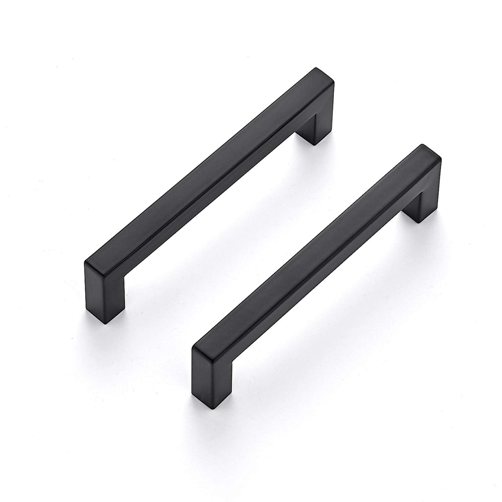 Matte Black Cabinet Handles Square Pulls 5 Inch 10 Pack