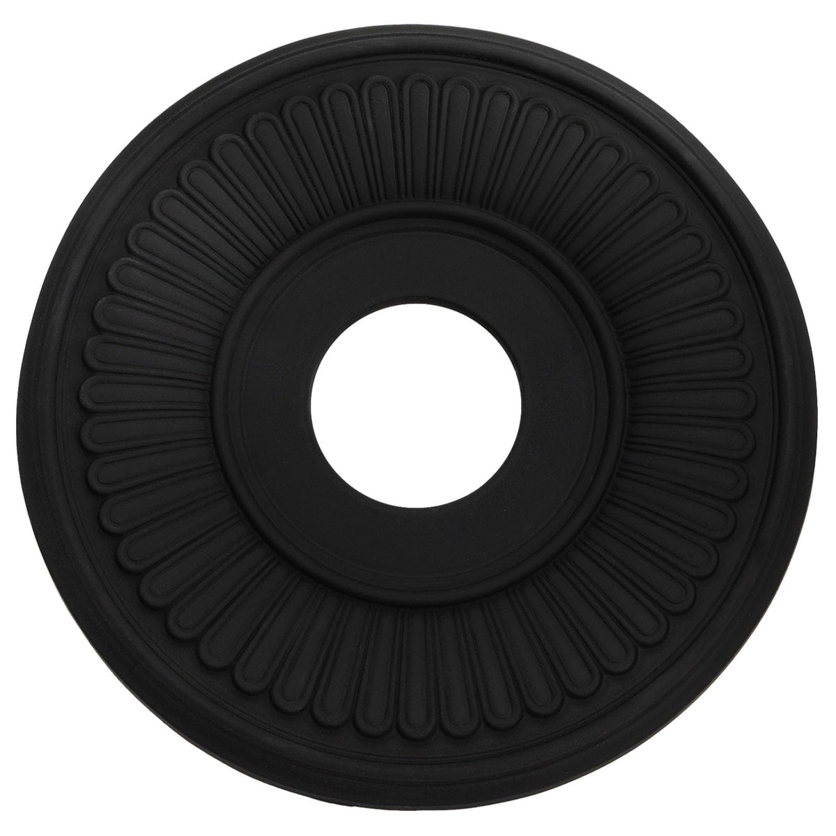 Black Ceiling Medallion, 13 1/5" OD x 3 2/5" ID PU Decorative Home Lighting Ceiling Cover Plate for Light Fixtures