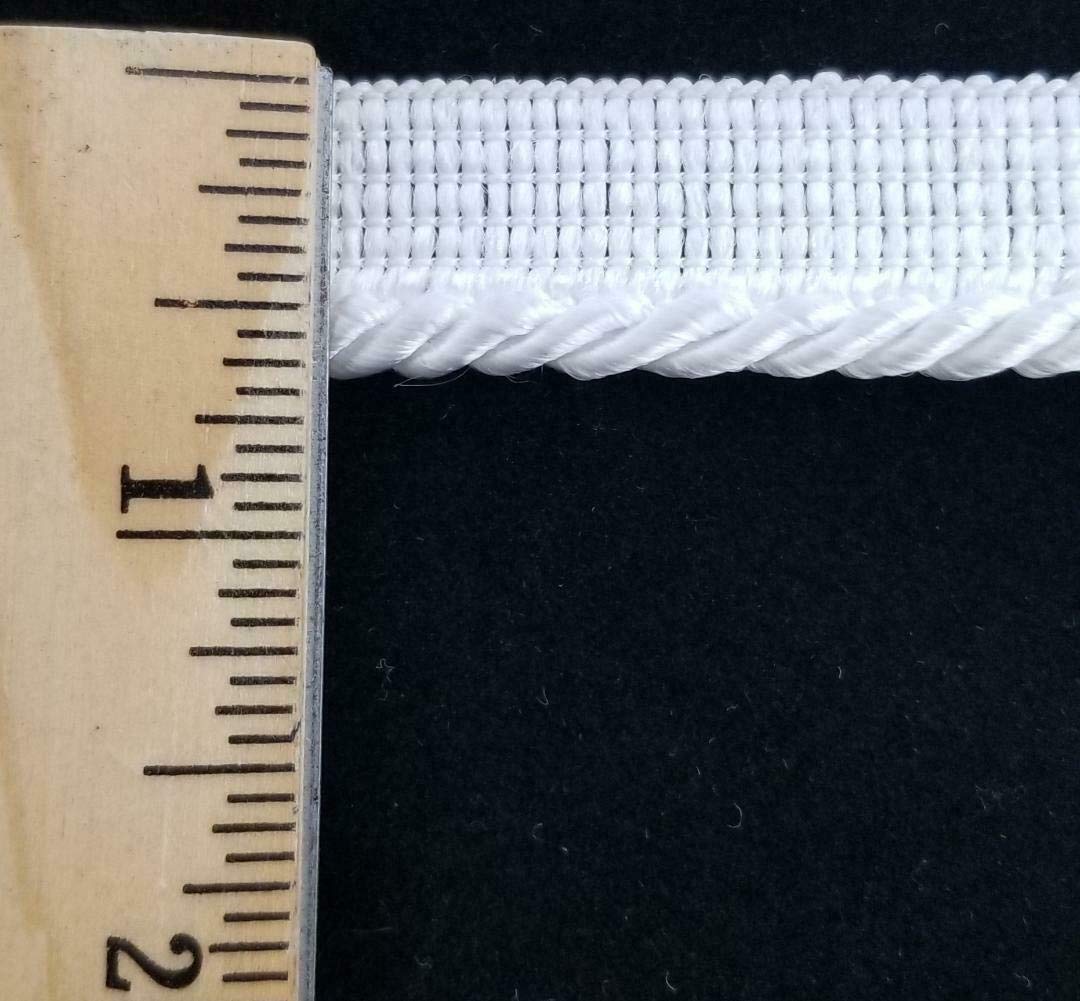 Small Twisted Cord w/Lip Piping Trimming - 8 Yards - Many Colors! (White)