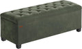 Velvet Storage Ottoman Bench, Foot Rest with Legs, 15.7 x 43 x 15.7 Inches, End of Bed Bench, Storage Chest, Load up