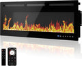 50 Inch Electric Fireplace Insert & Wall Mounted, Smart WiFi/Alexa Control, 1500/750w Heater, 12 Flame Colors, Remote