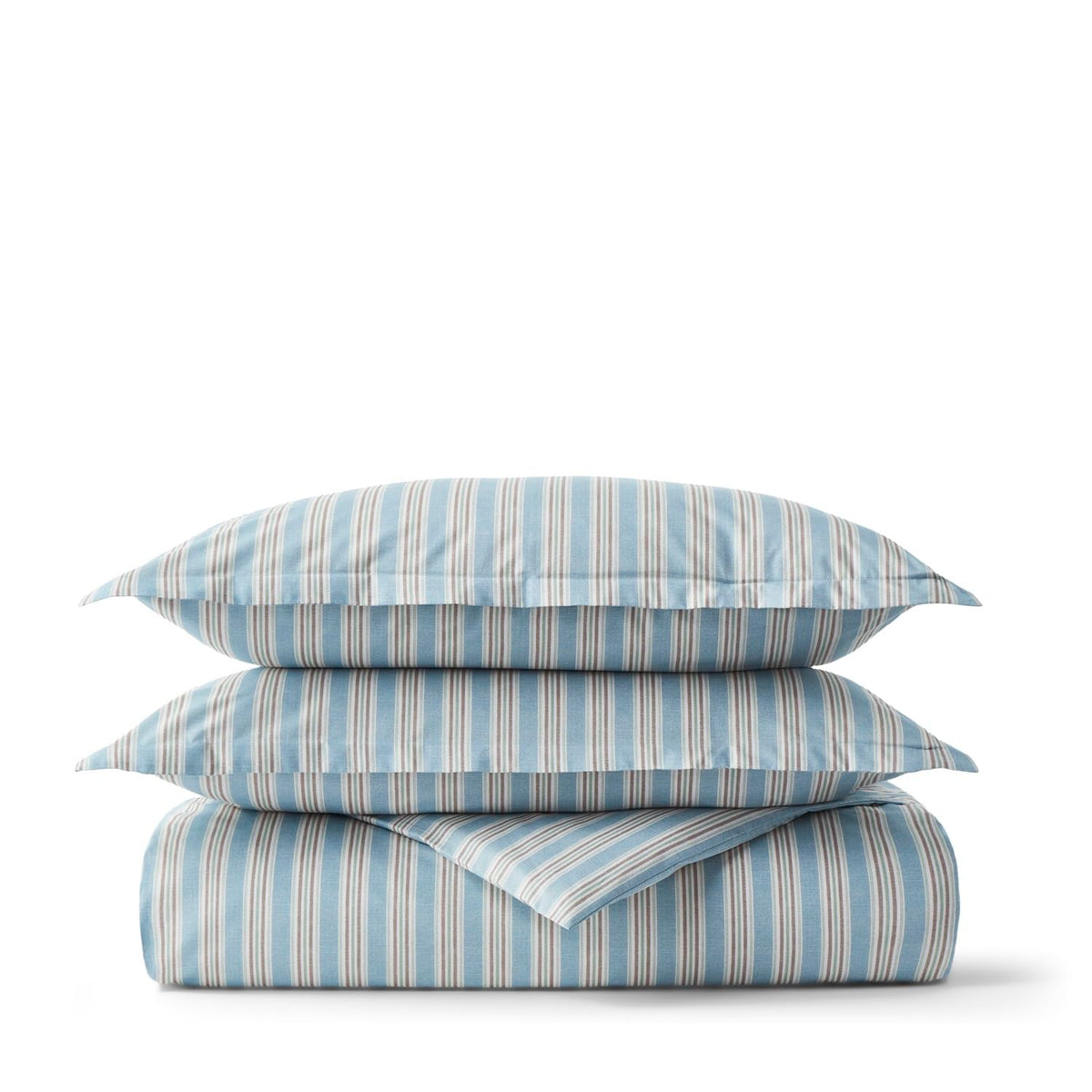 Calder Stripe Duvet Cover Set | 100% Cotton | Cool Crisp Cotton Percale | Heritage Inspired Variegated Stripes