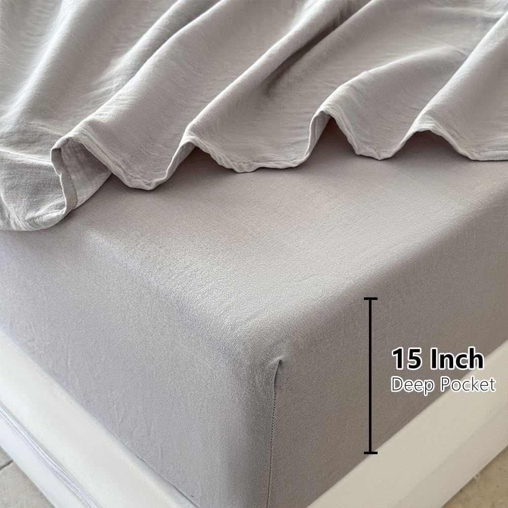 100% Muslin Cotton Sheet Set, Gray