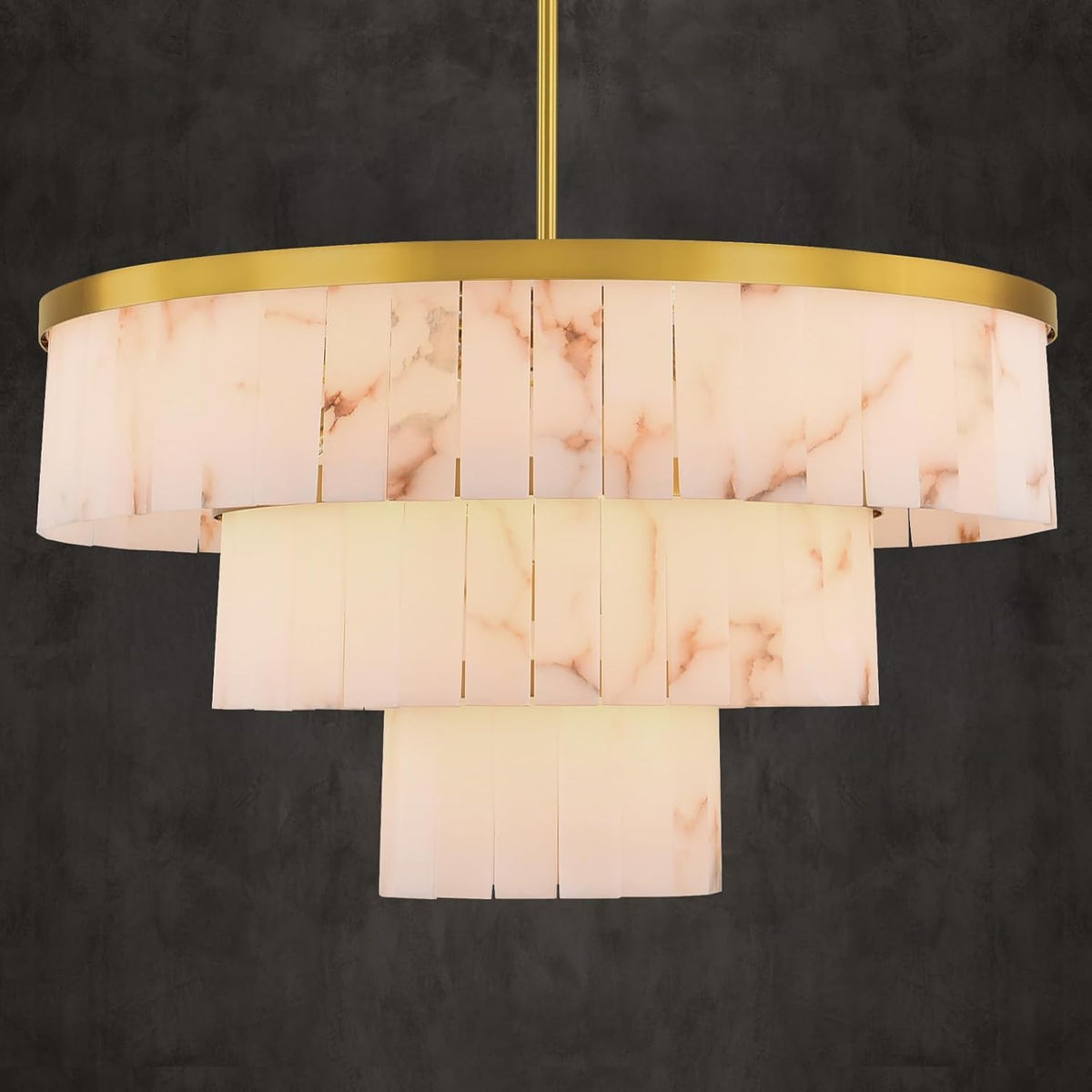 34" Modern 3-Tier Round Chandelier