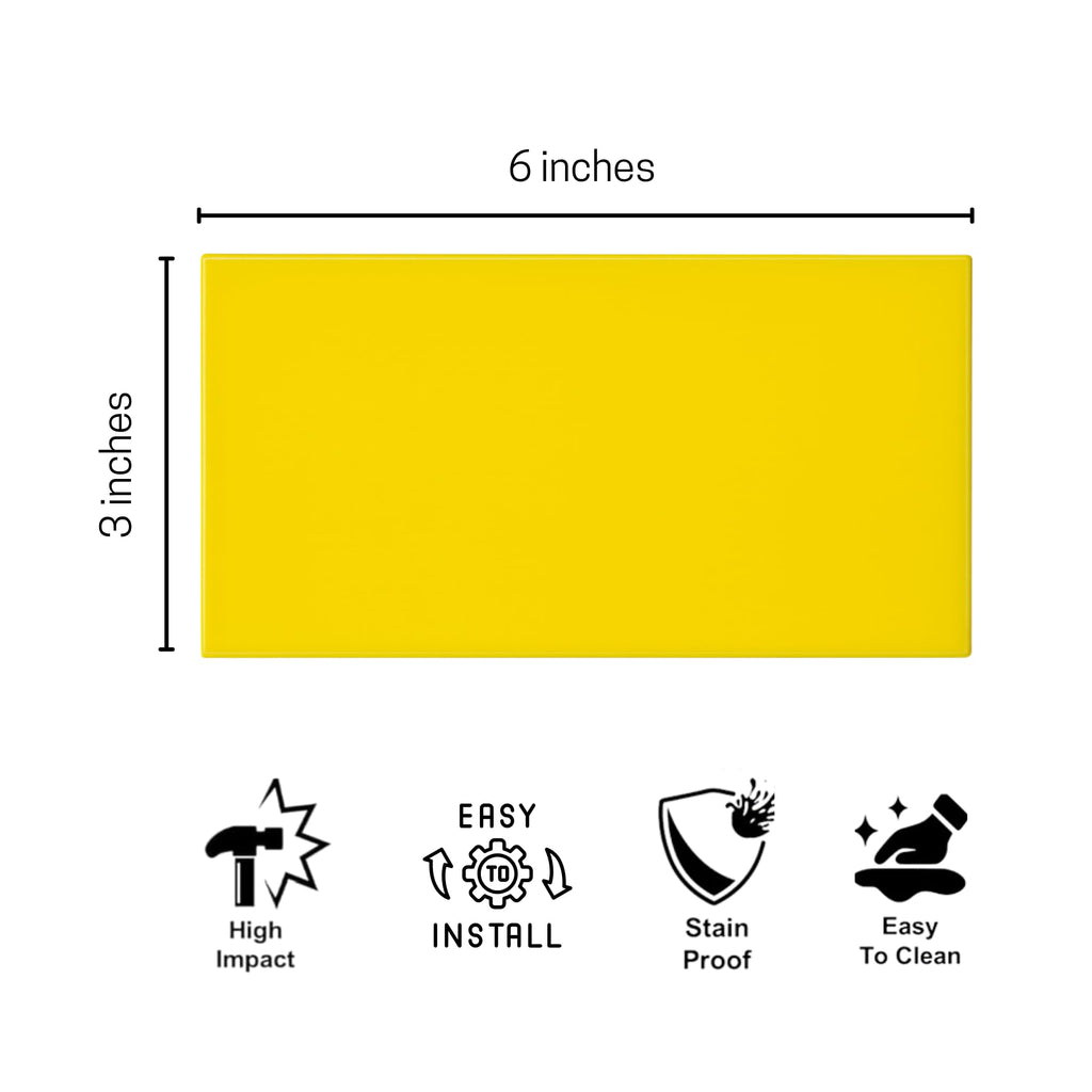 3x6 Ceramic Subway Tile Gloss (Shinny) Box of 10 Pieces Wall Shower Kitchen Backsplash (Yellow)