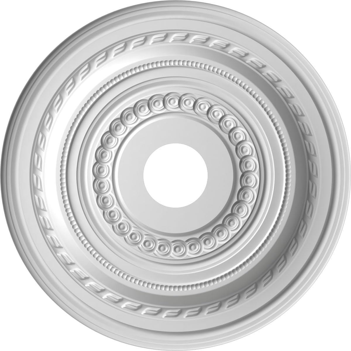 19"OD x 3 1/2"ID x 1"P Cole Thermoformed PVC Ceiling Medallion (Fits Canopies up to 5 1/8"), UltraCover Satin Smokey