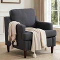 Mid-Century Linen Fabric Armchair with a Modern, Low-Profile Shape