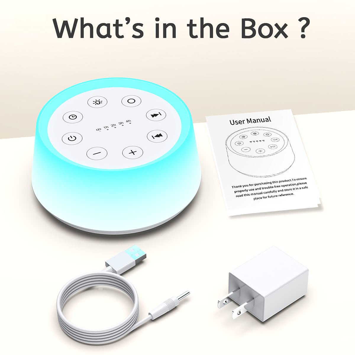 White Noise Machine with 30 Sounds Sleep Music 5 Timers 12 Colors Baby Night Light with Memory Function Sound Machine for