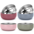 4 pack Toddler Bowls 5 Inches Wide, Stainless Steel Bowls for Kids