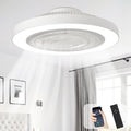 19" Smart Flush Mount Ceiling Fan with Light & Remote