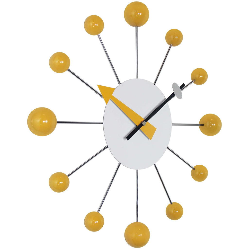 Inspired Nelson Style LTD. Orb Spoke Starburst Wall Clock, Saffron, 15"