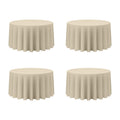 4 Pack Beige Round Tablecloths 120 Inch for 60" Tables