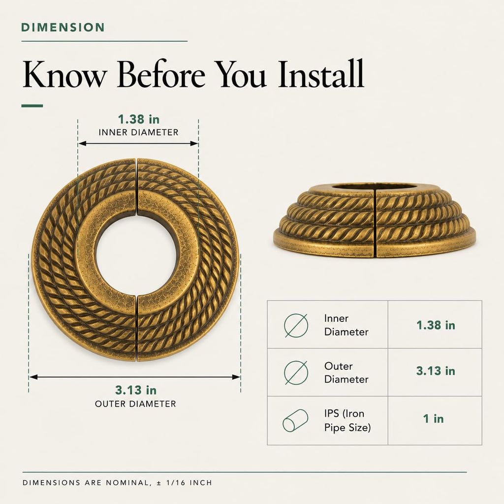 3.13 in OD Antique Gold Radiator Flange