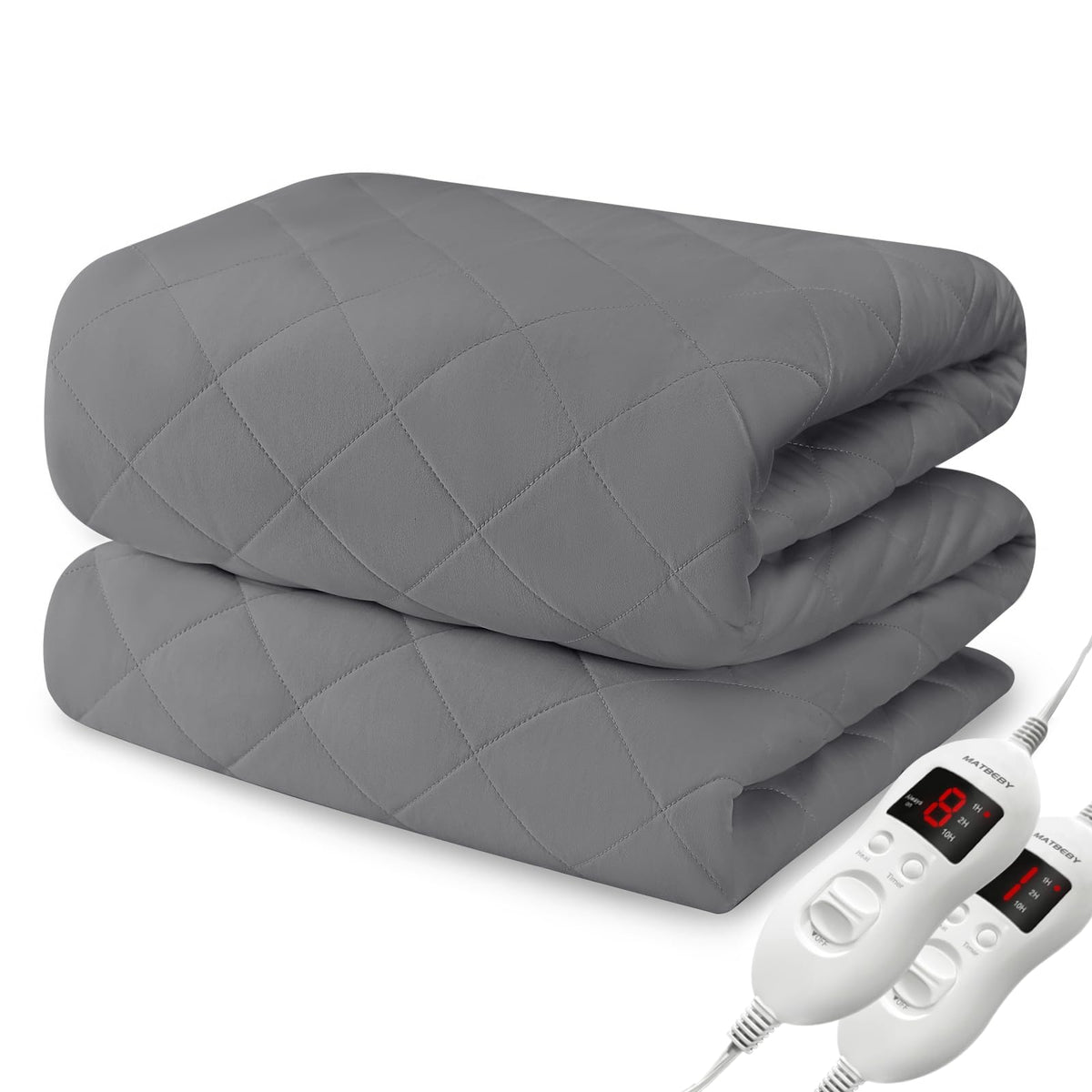 Heated Mattress Pad King Size, Electric Mattress Pad Cover w/Dual Control 8 Heating Settings, Bed Warmer w/ 4 Auto