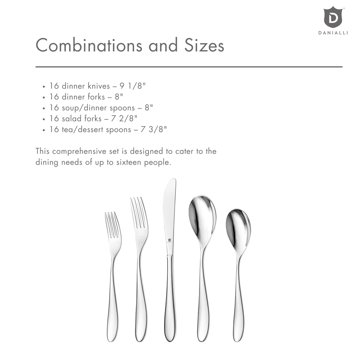 Silverware Set for 16, 18/10 Stainless Steel (80-Piece, Marettimo)