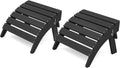 Folding Adirondack Ottomans Set of 2 for Adirondack Chair, Black