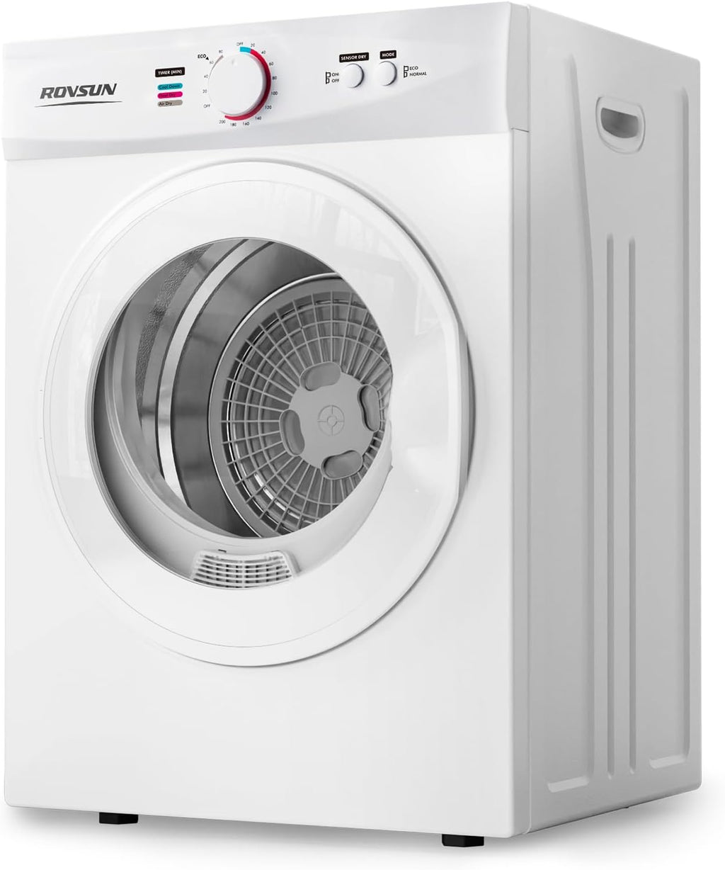 1.8 Cu.Ft Portable Clothes Dryer, Front Load Dryer Machine, Compact Laundry Dryer with Stainless Steel Tub for Apartment, Home, Dorm (Classic Knob Control)