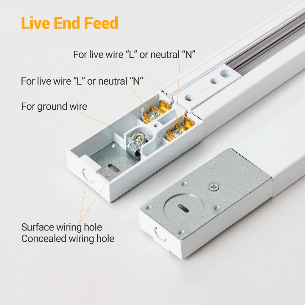 LED Track Lighting Kit with 6.6FT H Type Track Rails White
