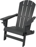 Folding Adirondack Chair, Patio Outdoor Chairs | HDPE Plastic Resin Deck Chair, Painted Weather Resistant for Garden
