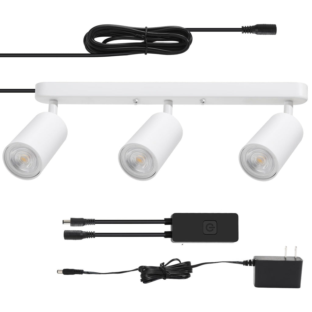 Plug in Track Lighting Track Light Fixtures with Power Cord Wall Spotlight Flexibly Rotatable Heads Plug in Ceiling