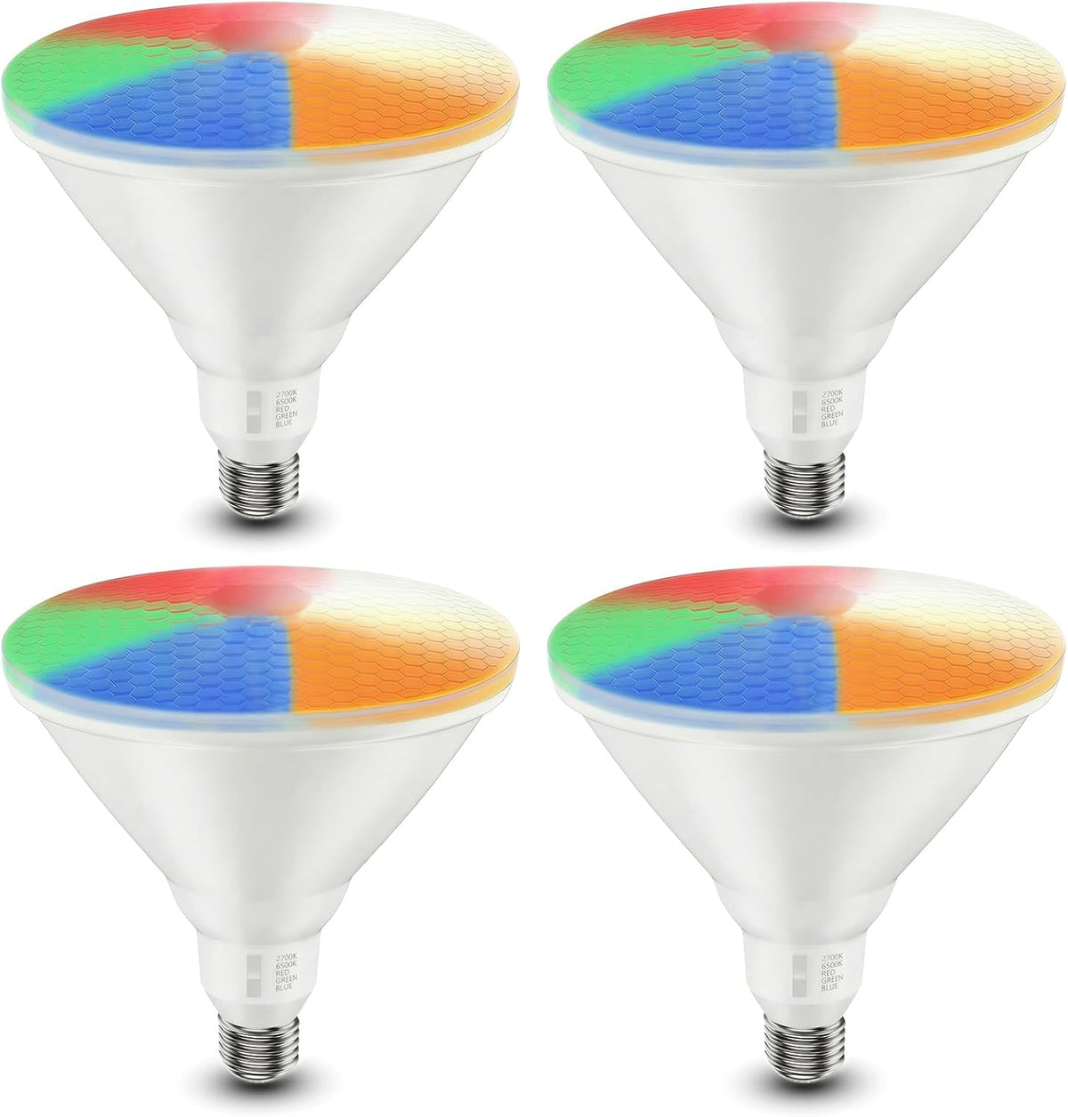 LED PAR38 Outdoor Flood Light Bulbs, RGBCW 5CCT, Not Dimmable, 4-Pack
