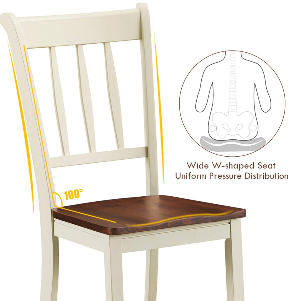 Wood Dining Chairs Set of 2, Armless Kitchen Chairs