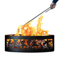 Flying Duck Unpainted 12 in. Tall 48 in. Diameter Outdoor Fire Ring with Fire Poker - 48 x 48 x 12 in.