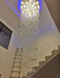 118-Inch Modern Crystal Chandelier for High-Ceiling Foyers and Stairwells