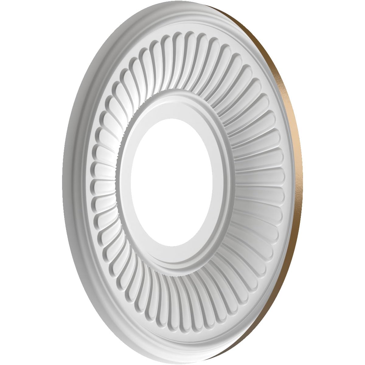 Berkshire Thermoformed PVC Ceiling Medallion (Fits Canopies up to 4 1/2"), 10"OD x 3 1/2"ID x 3/4"P