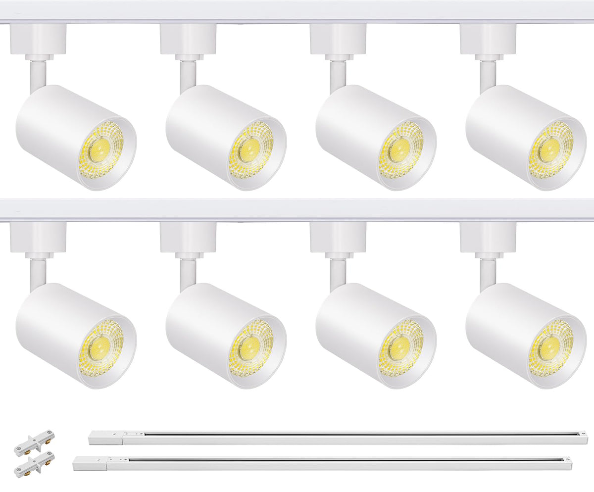 LED Track Lighting Kit with 6.6FT H Type Track Rail, White