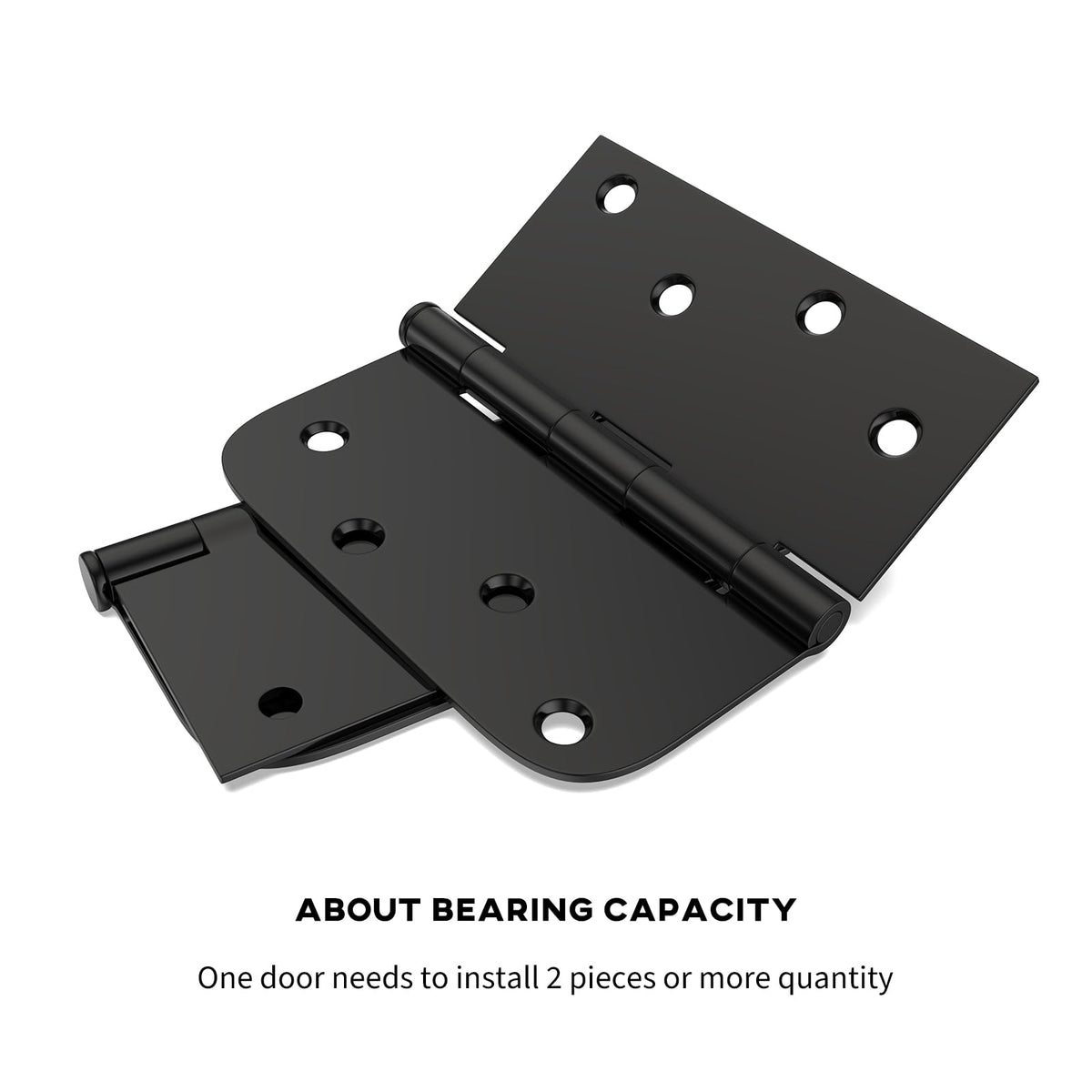 12 Pack Matte Black Door Hinges 4 x 4 Inch Interior Door Hinge