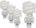 13 Watt T3 Spiral CFL 4 Pin G24Q-1 Base Light Bulb 4200K 800lm - Compact Fluorescent -Warm White Light 4pack