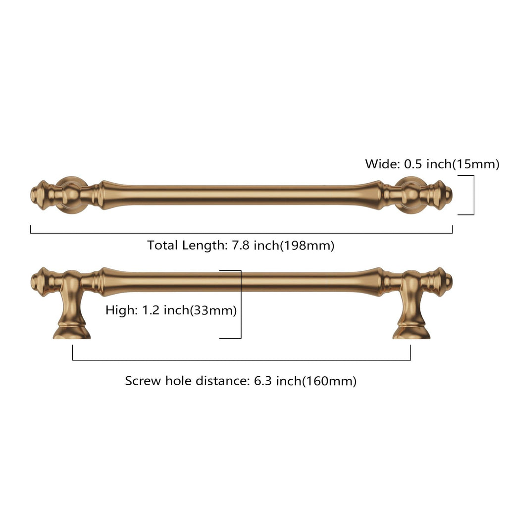 10 Pack 6.3 Inch(160mm) Champagne Bronze Kitchen Cabinet Handles, Cabinet Pulls Kitchen Cabinet Hardware for Cupboard