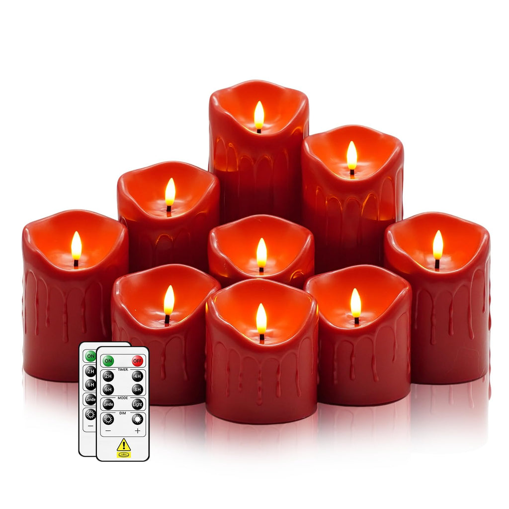 Flameless Candles with Remote, Battery Operated Flickering Flameless Candles, LED Candles with Timer 2/4/6/8H