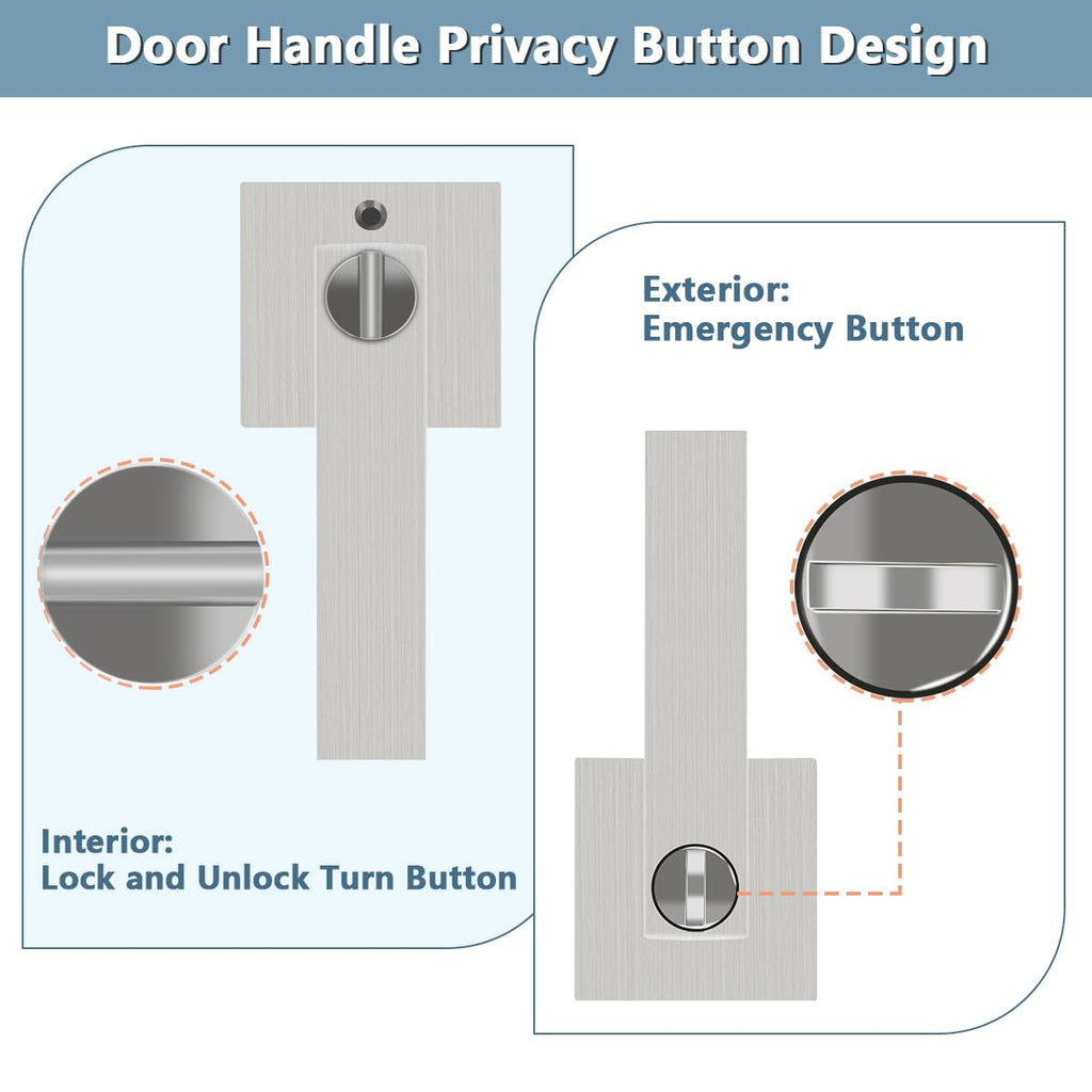 5 Pack Satin Nickel Privacy Interior Door Levers