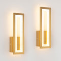 Modern LED Wall Sconces Set of 2, 3000K Warm White Led Wall Lighting Fixtures, Gold Minimalist Indoor Wall Lamp for Bathroom, Hallway, Bedroom, Living Room, Entryway(Gold)