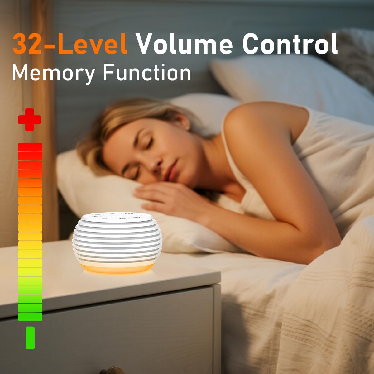 Portable Sound Machine White Noise Machine Sleep Machine with 30 32 Volume Levels 5 Timers 12 Lights Memory Function
