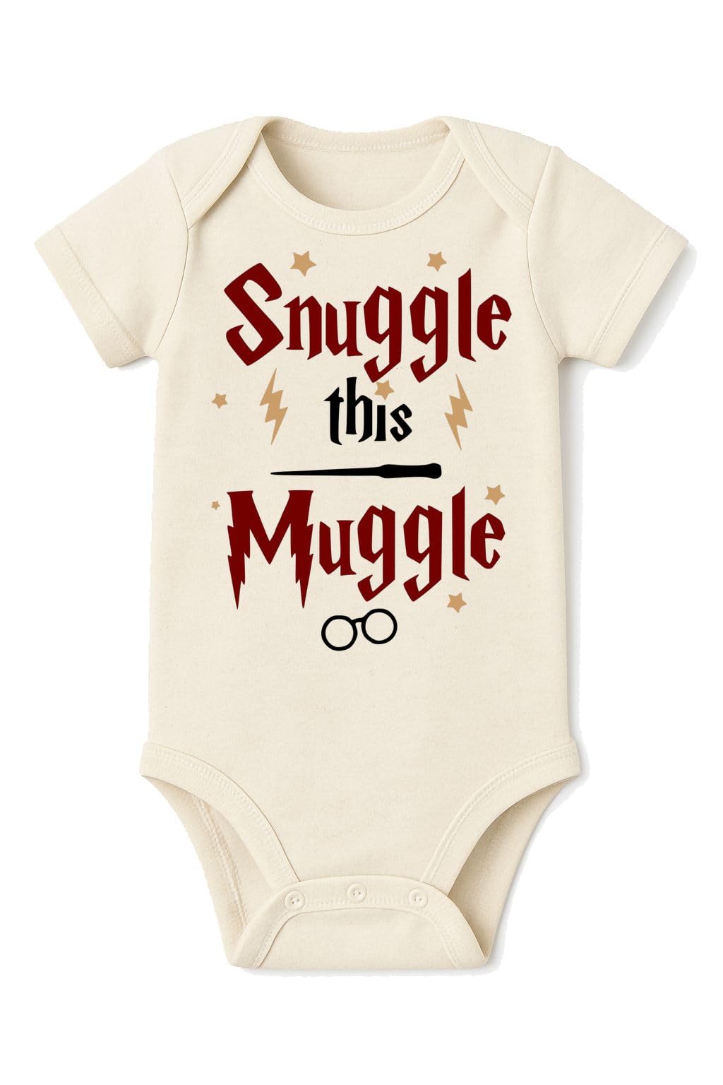 Snuggle Wizard Bodysuit | Natural Color 100% Cotton | Printed using direct-to-garment printing (Newborn, Natural)