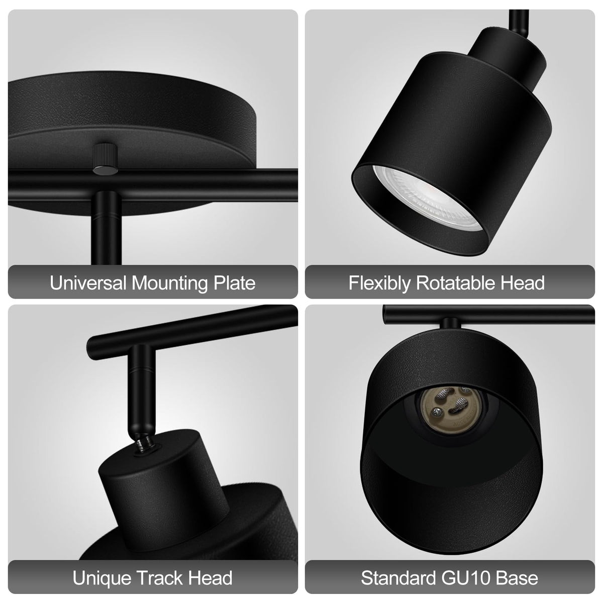 Led Track Lighting,Black Ceiling Lighting Fixtures,Wall Sconces Ceiling Spotlight with Foldable Light Arms