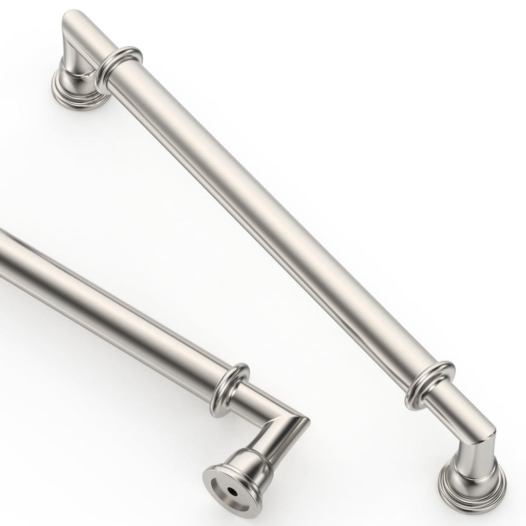 10 Pack 6.3 Inch(160mm) Brushed Satin Nickel Kitchen Cabinet Handles, Cabinet Pulls Kitchen Cabinet Hardware for