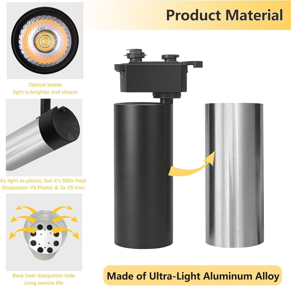 H Type LED Track Lighting Kit,Track Lighting 8 Heads Warm Light