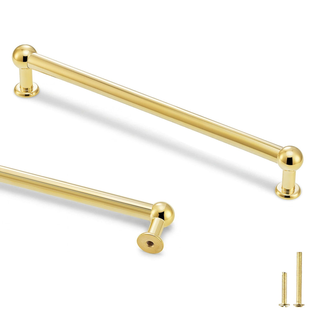 2-Pack Long Unlacquered Brass Cabinet Pulls,10-1/16" Hole Center