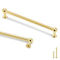2-Pack Long Unlacquered Brass Cabinet Pulls,10-1/16" Hole Center