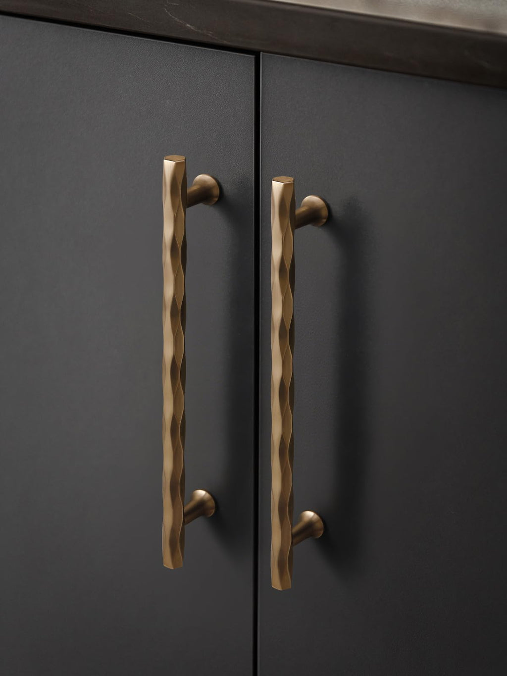 Cabinet Pulls Champagne Bronze 12.6" Hole Center 5 Pack Hammered