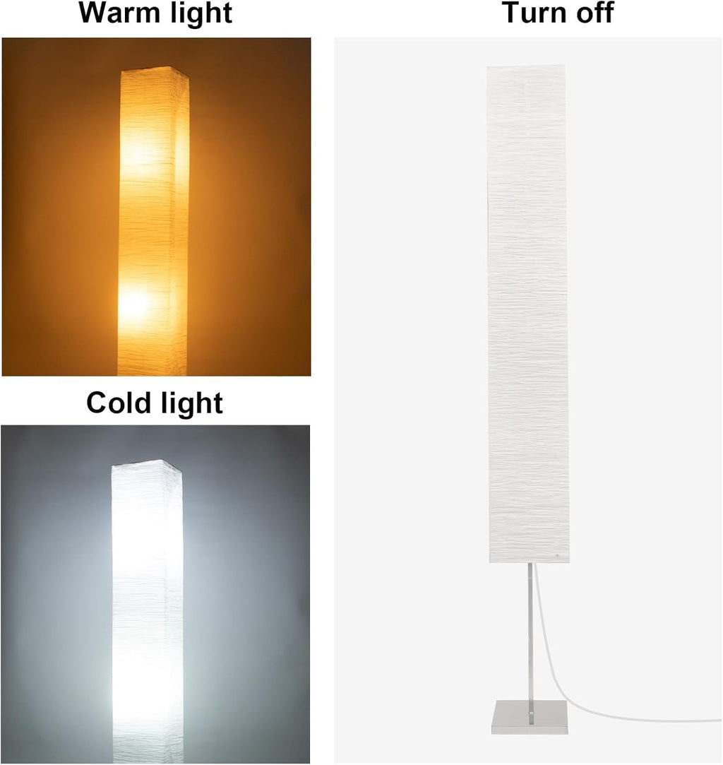 Inspired Noguchi Style Paper Floor Lamp, Japanese Floor Lamp with Rice Paper Lamp Shade, Corner Paper Lantern Floor Lamp Whit No Bulb