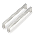 Brushed Nickel Cabinet Pulls 80 Pack 7-1/2 Inch, Square Drawer Handles, Stainless Steel, Screws Included, Silver