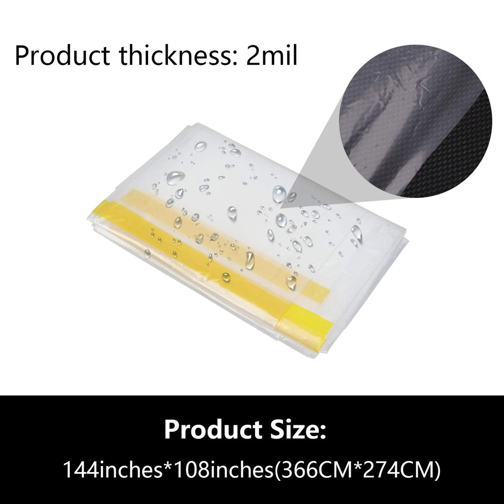 2 Packs 144"/12ft Plastic Sofa Couch Cover, Waterproof Plastic Couch Covers for Furniture for Sectional Sofa
