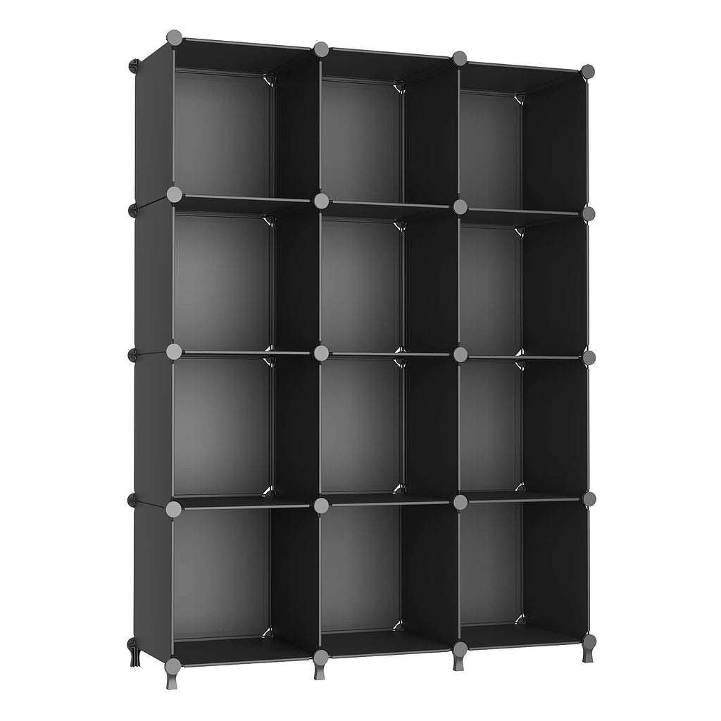 12 Cube Storage Organizer, Closet Organizer Storage Shelves, Black